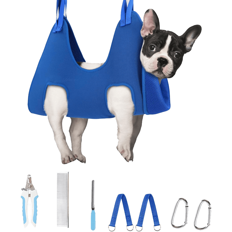 Cat Grooming Hammock_Blue-Supet