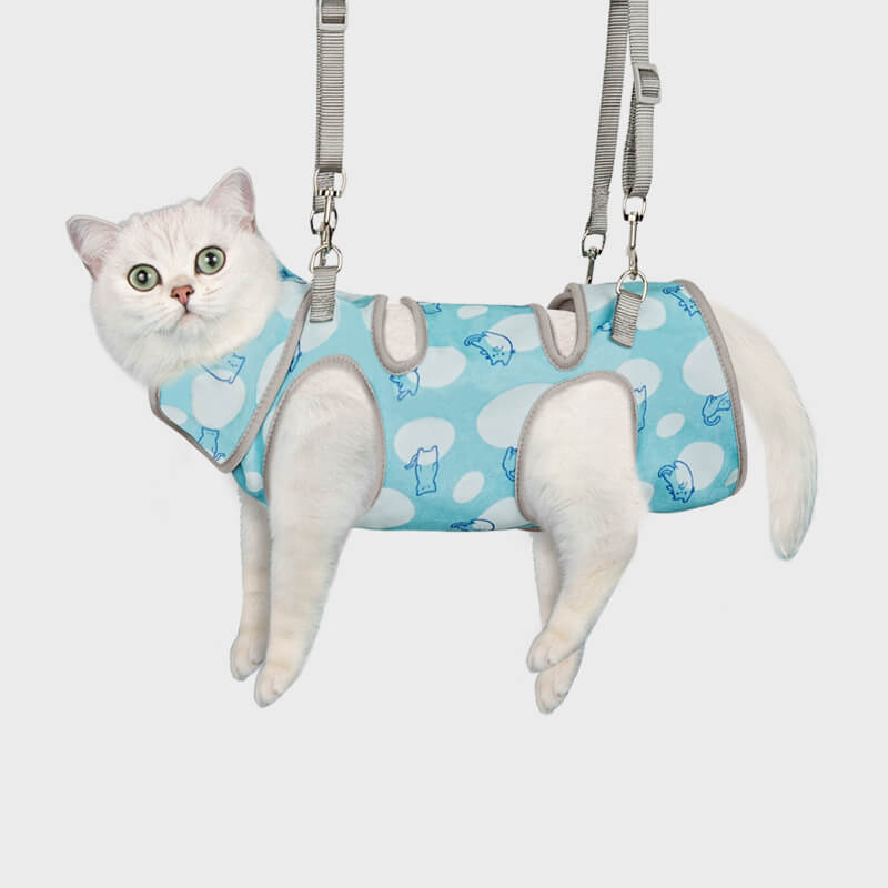 Cat Grooming Hammock_blue-Supet 