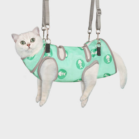 Cat Grooming Hammock_green-Supet 