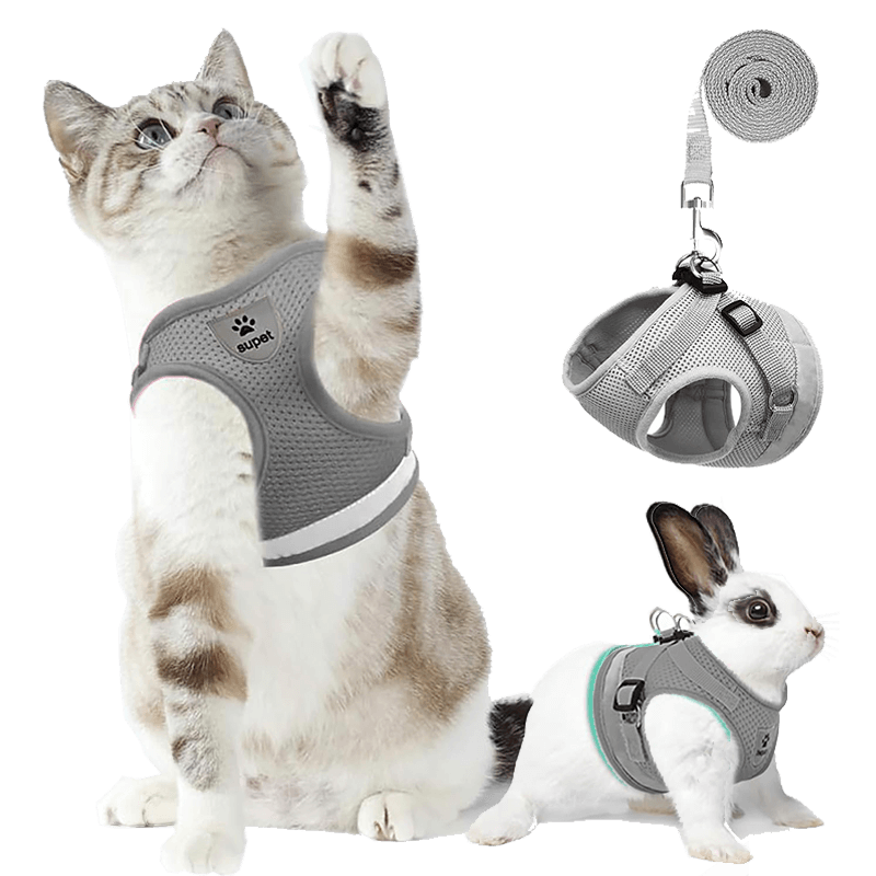 Cat Harness and Leash Set_grey-Supet