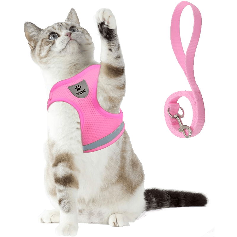 Cat Harness and Leash Set_pink-Supet