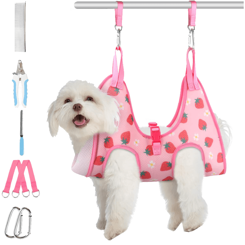 Dog Grooming Hammock_Strawberry-supet