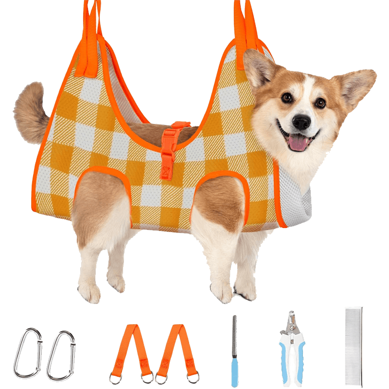 Dog Grooming Hammock_orange-supet