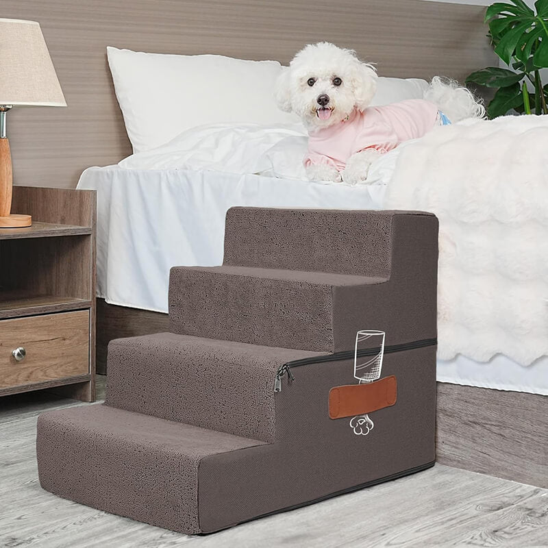 Dog Stairs_Chenille Brown-supet