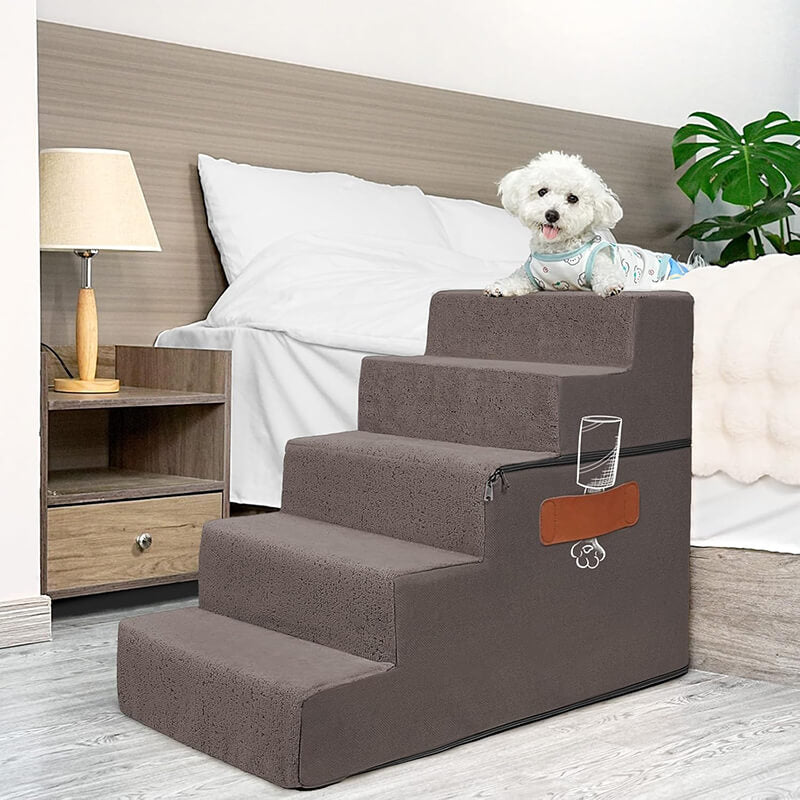 Dog Stairs_Chenille Brown-supet