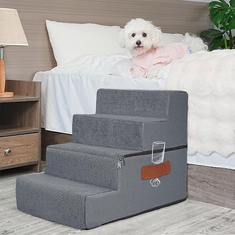 Dog Stairs_Chenille Grey-supet