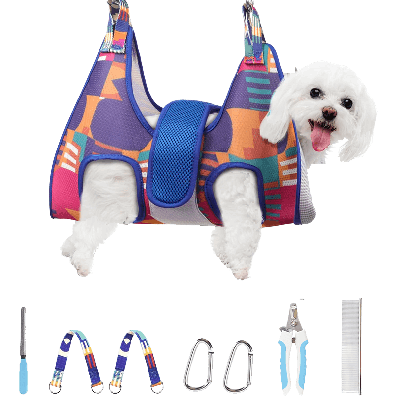 Dog Grooming Hammock_irregular blue-supet